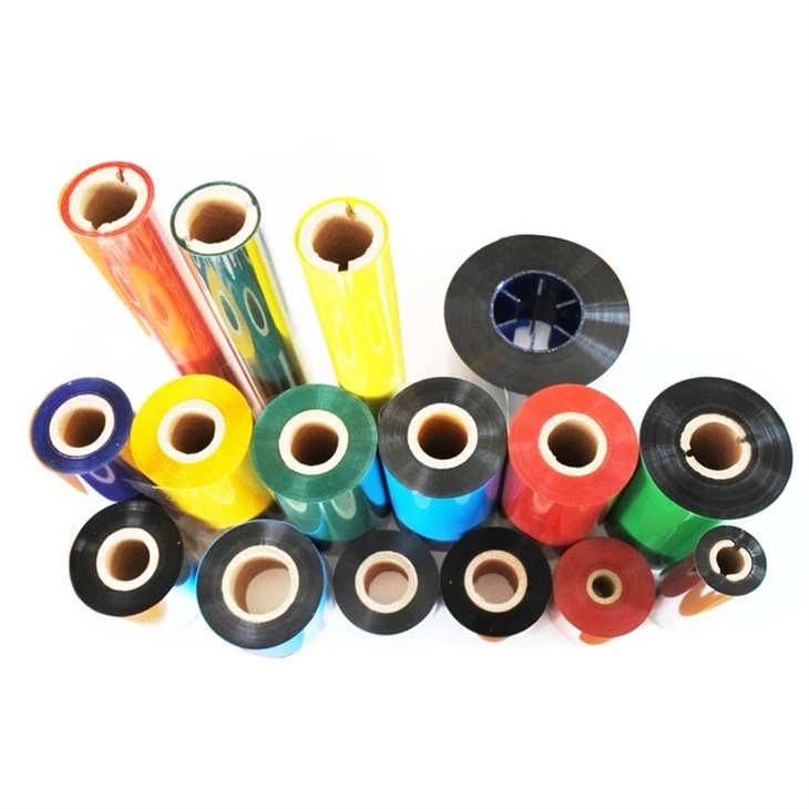 Color G/B/R/W/Y Premium Wax Ribbon CW520 Jumbo Roll For Thermal Transfer Barcode Printer